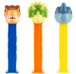European Jurassic World Explorers T-rex, Triceratops and Branchiosaurus Pez