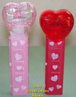 Tall 1996 mold and Short 2008 mold Valentine Pez