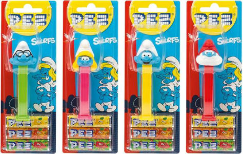 European Smurfs Pez Mint on Card