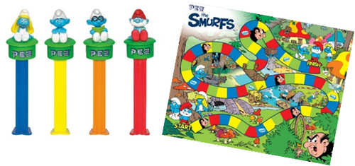 Smurfs Click N Play Pez and Gameboard