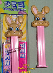 Tan Floppy Ear Bunny on Pink Stem pez