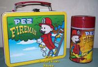 Pez Fireman Lunchbox and thermos