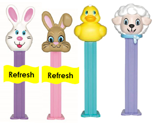 2018 Easter Bunny Pez with new stems