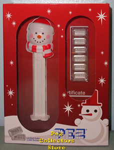 Snowman with Silver Pez Candies Boxed set