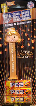 Golden Happy New Year 2026 Pez Presenter Girl 