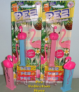 Floyd and Mable Flamingo Pez pair Mint on Card