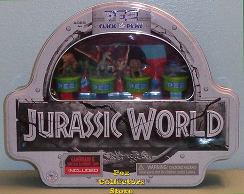 Jurassic World Click and Play Pez Gift Tin