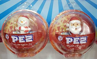 Mini Snowman and Santa Pez Ornaments