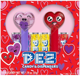 Hugging Heart and Surprised Crystal Valentine Pez Twin Pack
