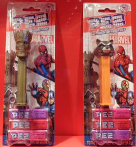 Marvel Groot and Rocket Raccoon Pez Mint on Card