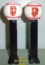 2018 Elongated SF Logo Baseball and 2010 SF Logo Baseball Pez