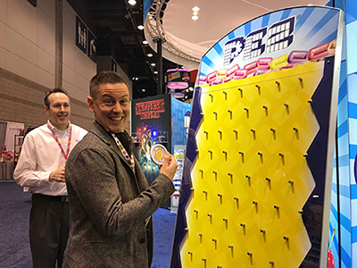 Pez Collector Brian Jaskolski at 2018 Sweets and Snacks Expo