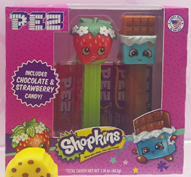 Shopkins Pez Twin Pack with Cheeky Chocolate and Strawberry Kiss