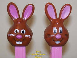 Old Bucktooth and original chocolate bunny with white tongue and eyebrows