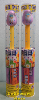 Light and Dark Yellow Stem Lamb Easter Egg Pez in Tubes