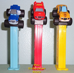 Blaze, Crusher and Stripes Pez Set Loose