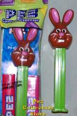 Bucktooth Chocolate Bunny Pez on green stem