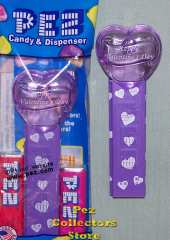 Purple Heart with White Print Pez