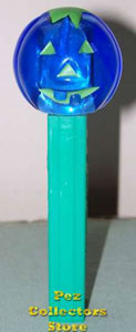 Green Eye Pumpkin Pez on Teal Green Test Stem