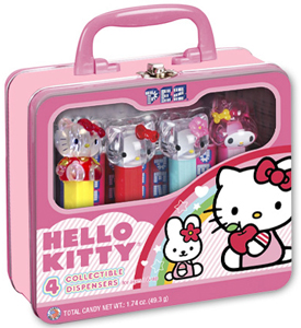 Hello Kitty Gift Tin Lunch Box with full body Pez