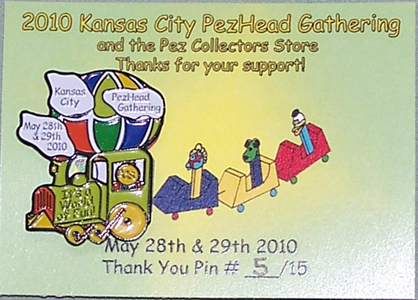 2010 KC PezHead Gathering Thank You Pin #5/15