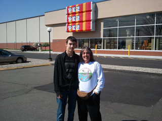 Kyle Jordan and Chris Jordan at the Pez Visitor Center