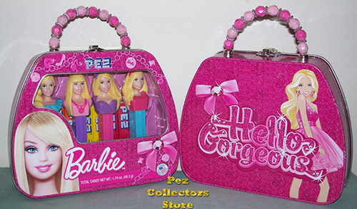 USA Barbie Pez in Purse Shaped Gift Tin