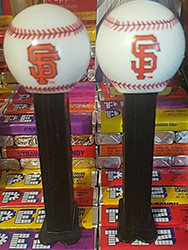 Old SF logo and new SF logo baseball pez