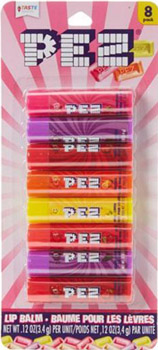 8 Pack Pez Flavored Lip Balm