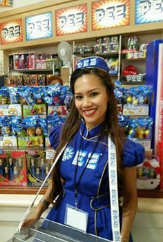 Pez Girl at Pez Candy Booth at Big E