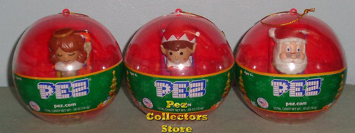 Red Christmas Ornaments with mini pez