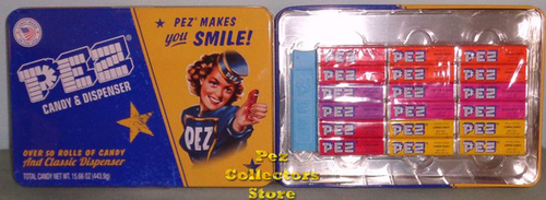 Retro Pez Girl Candy Tin