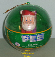 Green Ornament with mini Santa Pez