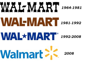 Walmart logos and timelines