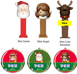 2018 Christmas mini pez in ornaments