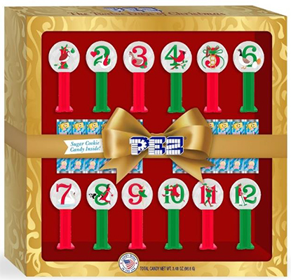 12 Days of Christmas Mini Pez Ornaments Gift Set